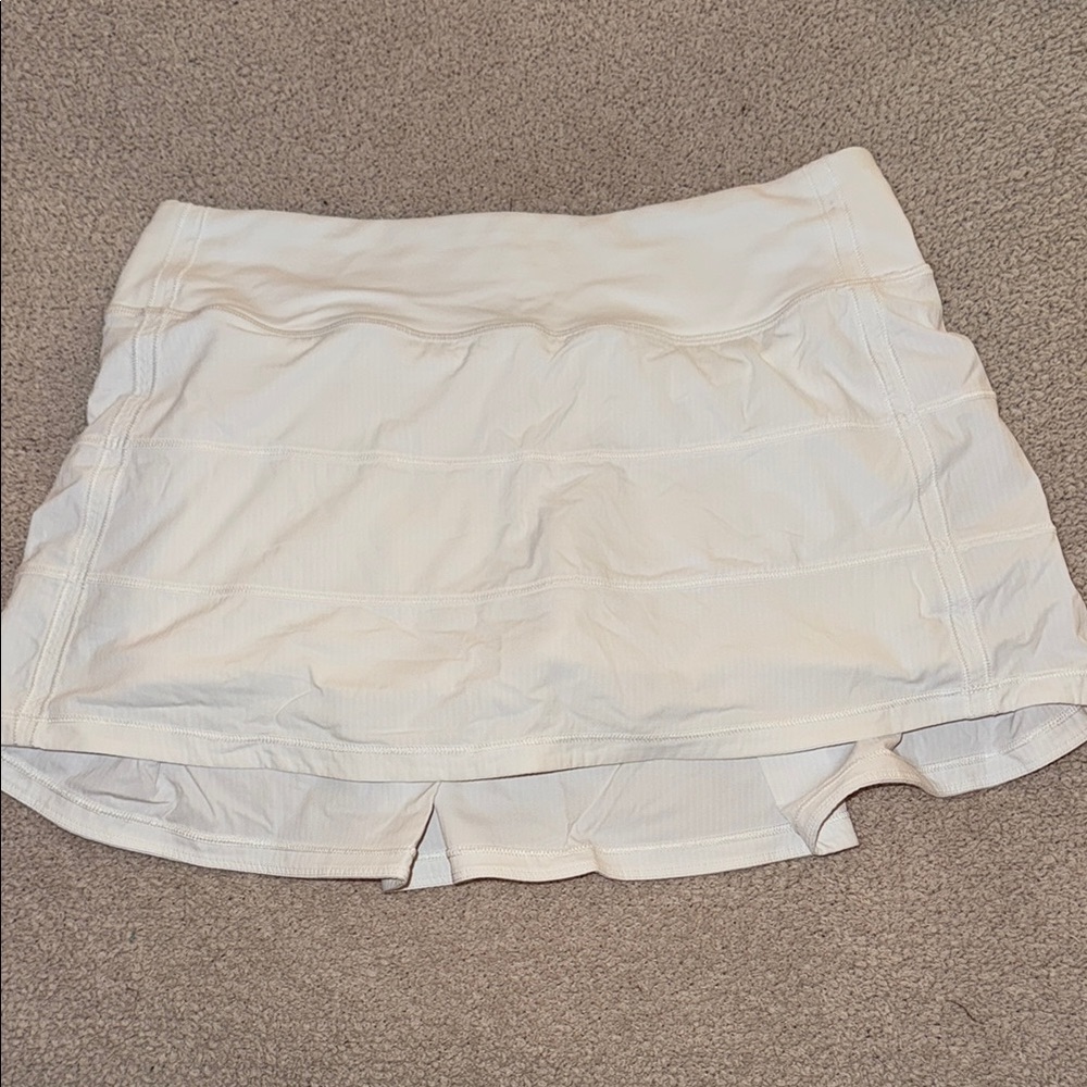 White Lululemon Pace Rival Tennis Skirt